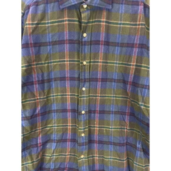 Polo Ralph Lauren Button Up Shirt Men’s L Blue Plaid Long Sleeve Classic Fit - Picture 4 of 9